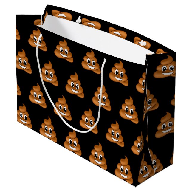 Smiling Poop Emoji gift bag (Back Angled)