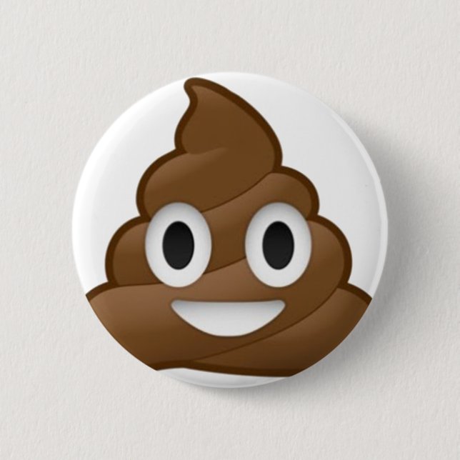 Smiling Poop Emoji Pinback Button (Front)