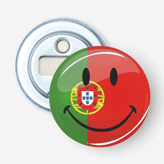 Smiling Portuguese Flag Bottle Opener (Front)