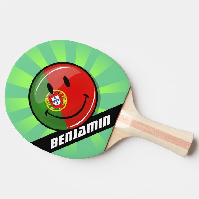 Smiling Portuguese Flag Ping-Pong Paddle (Side)