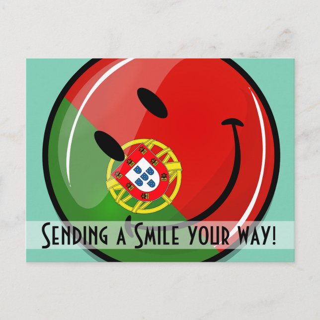 Smiling Portuguese Flag Postcard (Front)