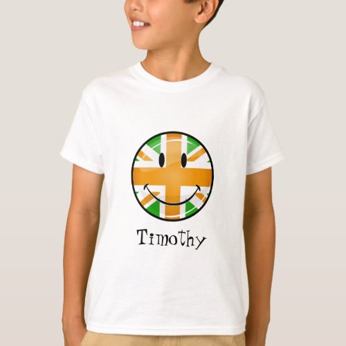 Smiling Proud Irish Brit Flag T_Shirt