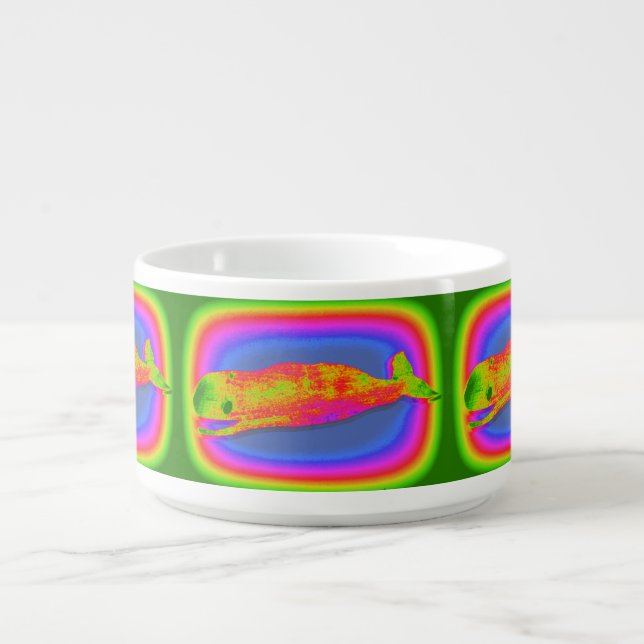 smiling psychedelic whale chili bowl (Center)