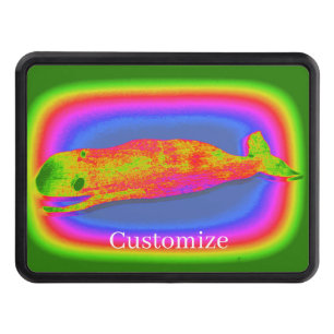 Smiling psychedelic whale Thunder_Cove Hitch Cover