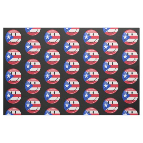 Smiling Puerto Rican Flag Fabric
