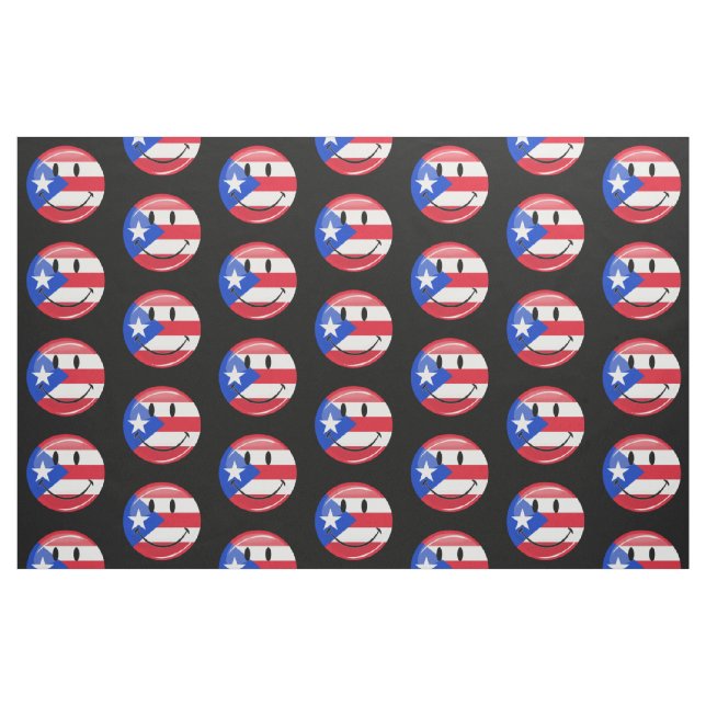 Smiling Puerto Rican Flag Fabric (Fat Quarter)
