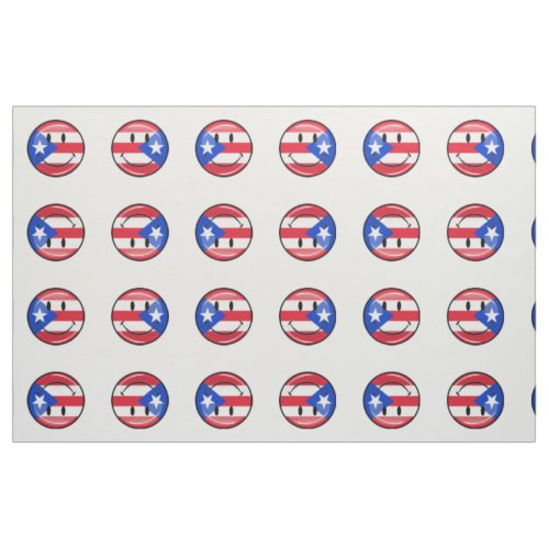 Smiling Puerto Rican Flag Fabric