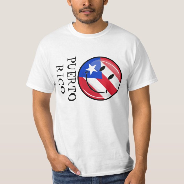 Smiling Puerto Rican Flag T-Shirt (Front)