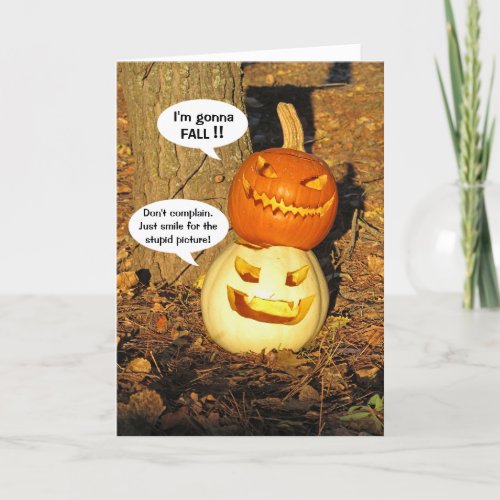 Smiling Pumpkin Buddies Halloween Card