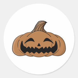 Smiling Pumpkin Classic Round Sticker