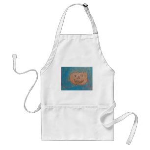 Smiling Pumpkin, Halloween Kids Art Watercolor Adult Apron