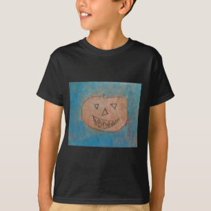 Smiling Pumpkin, Halloween Kids Art Watercolor T-Shirt