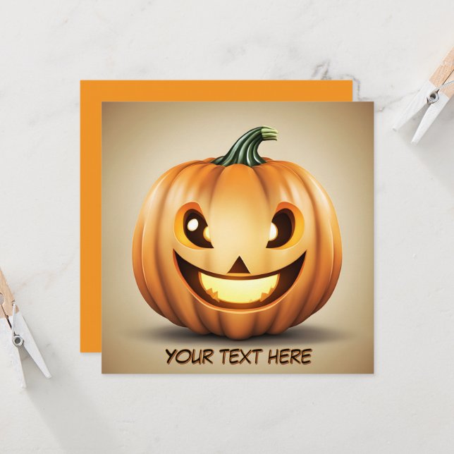 Smiling Pumpkin Invitation (Front/Back In Situ)