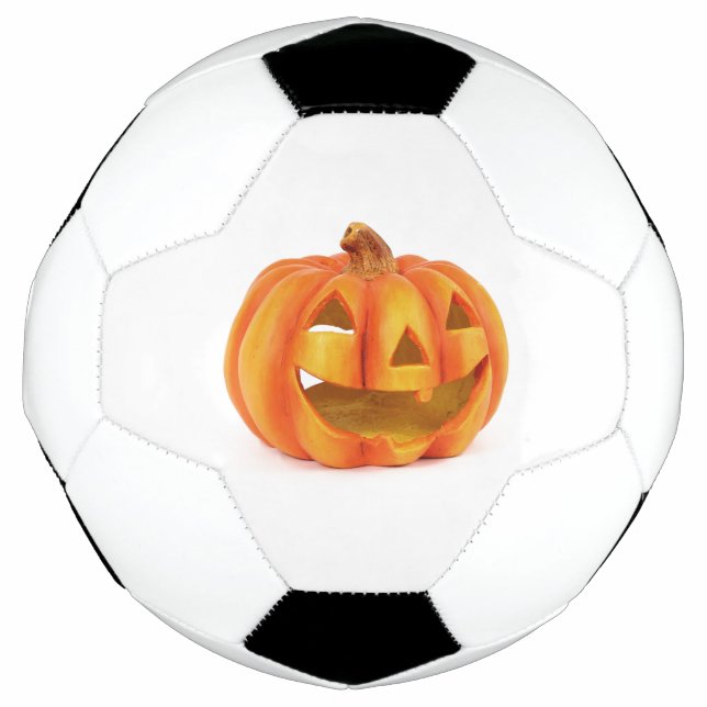 Smiling Pumpkin Jack O Lantern Halloween Soccer Ball (Front)