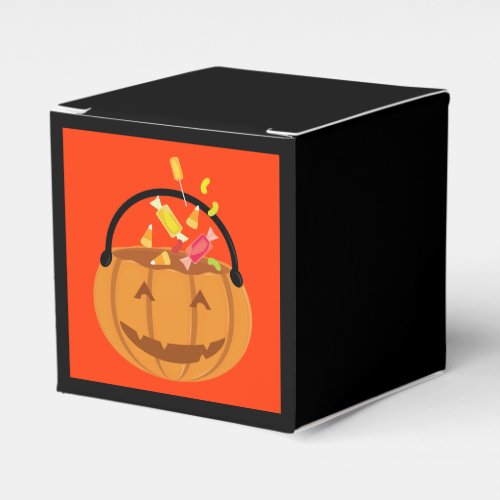 Smiling Pumpkin Pail Candy Halloween Favor Boxes