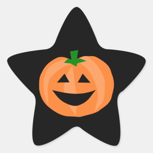 Smiling Pumpkin Star Sticker