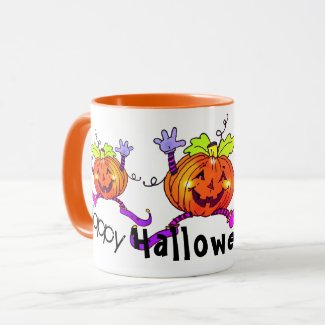 Smiling Pumpkins Happy Halloween Mug