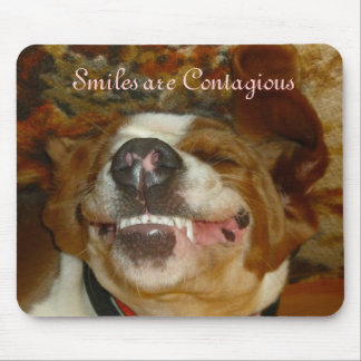 smiling pup mousepad