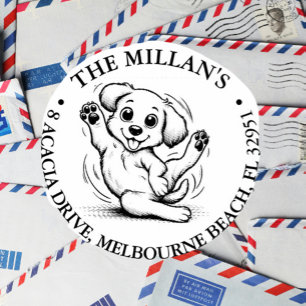 smiling puppy lover theme self-inking stamp