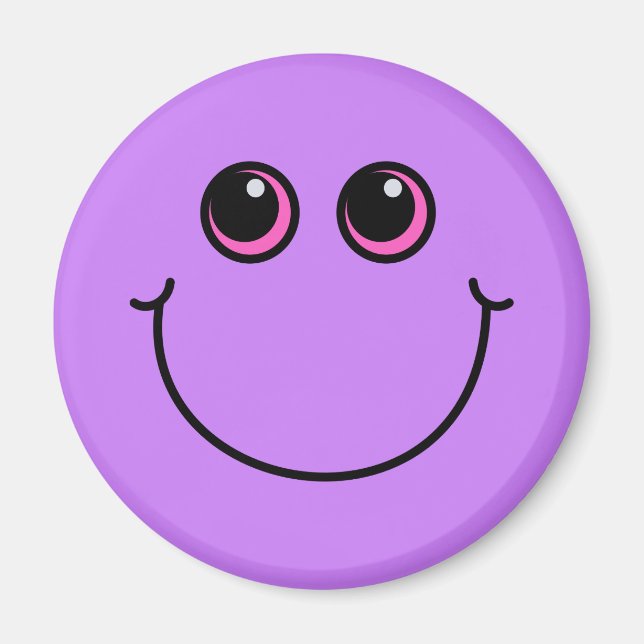 Smiling Purple Emoji Face Magnet (Front)