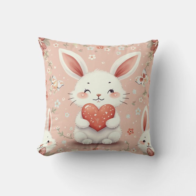 smiling rabbit cushion pillow (Front)