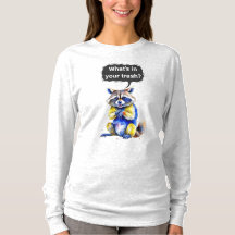 Smiling Raccoon Tee - "What's in your trash?"