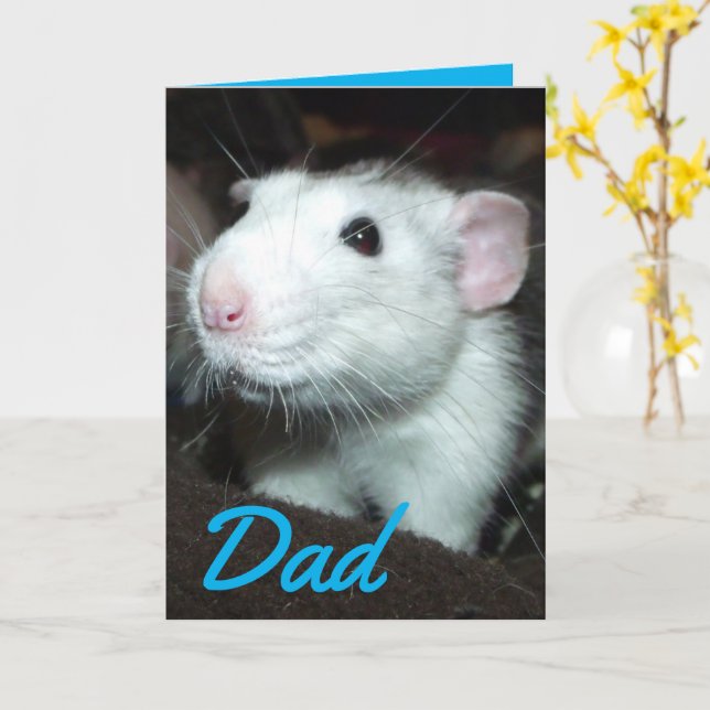 Smiling rat Father's Day Card (Yellow Flower)