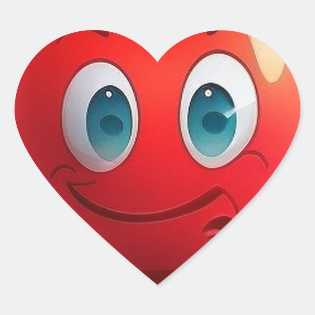 Smiling Red Heart Sticker (Front)