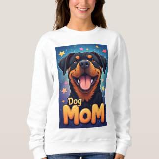 Smiling Rottweiler Dog Mom Sweatshirt