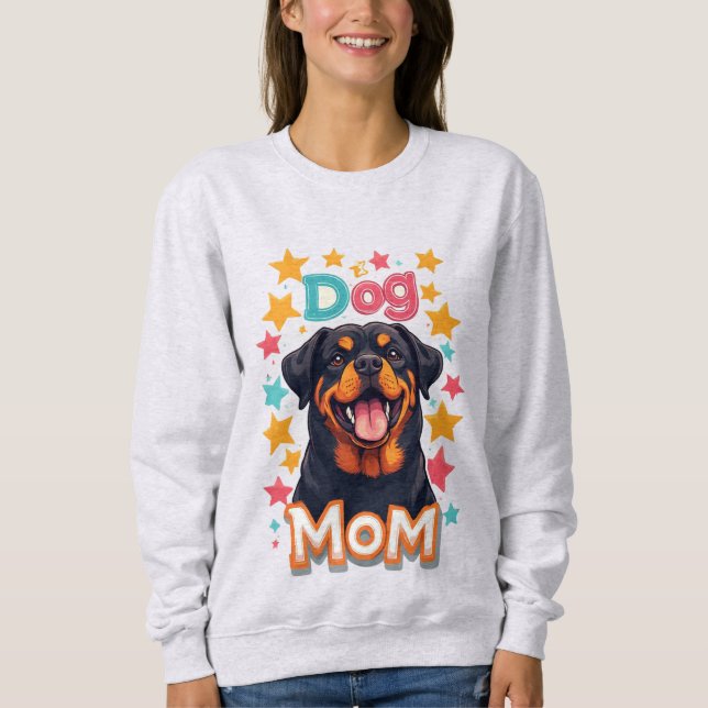Smiling Rottweiler Dog Mom Sweatshirt (Front)