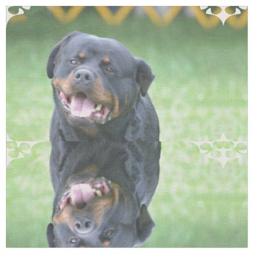 Smiling Rottweiler Fabric