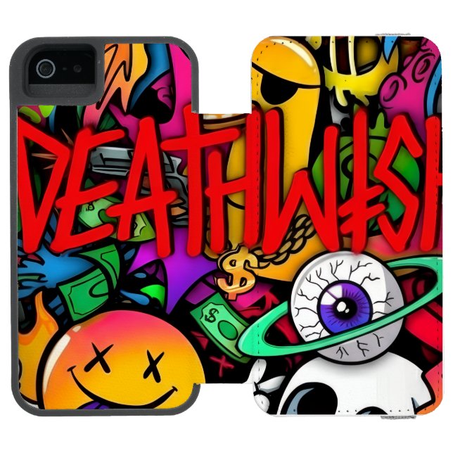 smiling rug incipio iPhone wallet case (Folio Open)