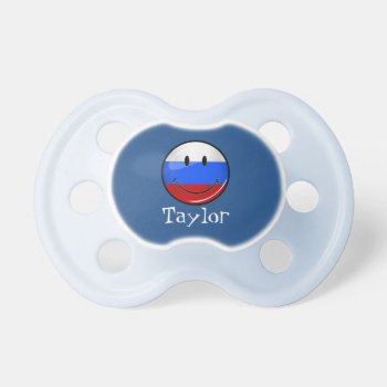 Smiling Russian Flag Pacifier by HappyPlanetShop at Zazzle