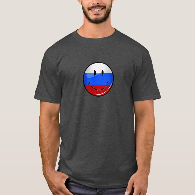 Smiling Russian Flag T-Shirt (Front)