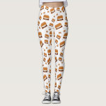 Smiling S’mores with Dots on White Leggings