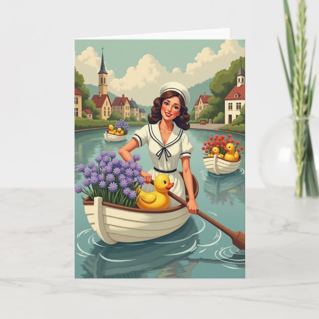 Smiling Sailor Boat Ride Card (Front)