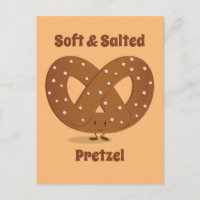 Smiling Salted Pretzel Cartoon Character Food
