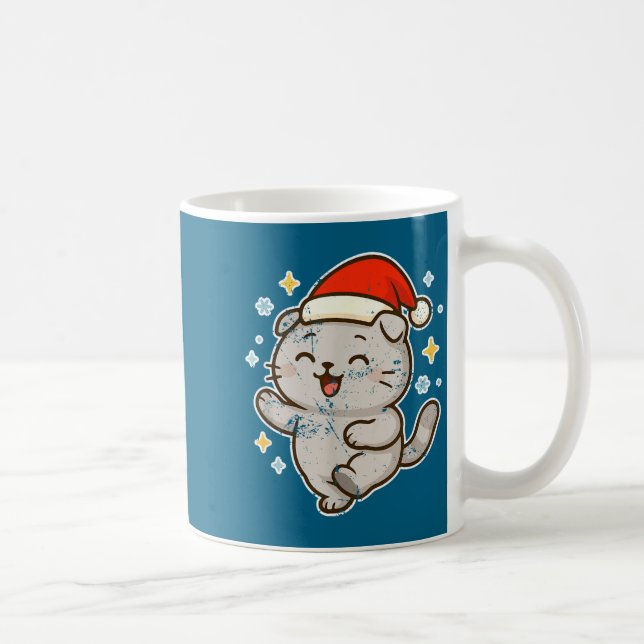 Smiling Santa Cat Holiday Cheer  Coffee Mug (Right)
