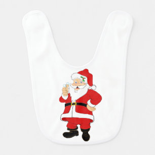 Smiling Santa Christmas Baby Bib