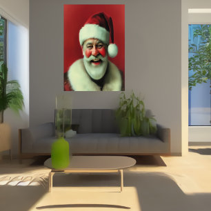Smiling Santa Claus   AI Art Poster