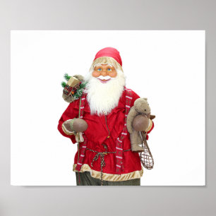 Smiling Santa Claus Cartoon Poster