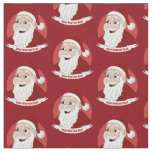 Smiling Santa Claus cartoon repeating pattern Fabric