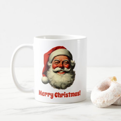 Smiling Santa Retro Vintage Style Coffee Mug