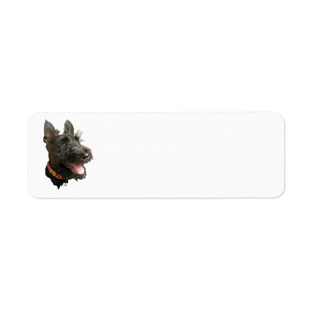 Smiling Scottish Terrier Label (Front)