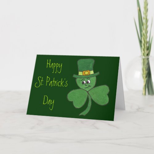 Smiling Shamrock _ Happy St Patricks Day Card