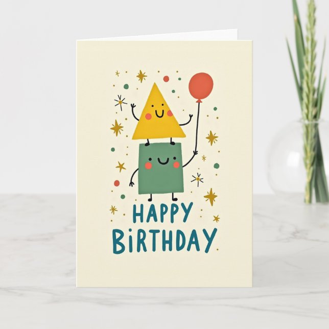 Smiling Shapes Birthday Card (Front)