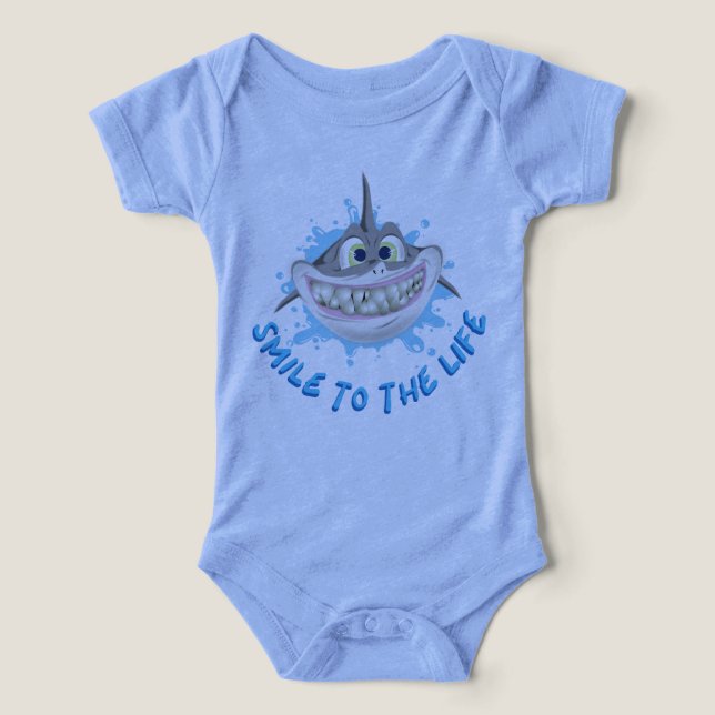 Smiling shark in cartoon style - Smile to the life Infant T-shirt (Design Front)