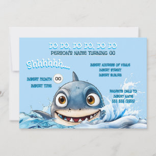 Smiling Shark Party Invite Ocean Fun
