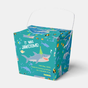 Smiling shark under the sea boy Birthday Party Favor Boxes