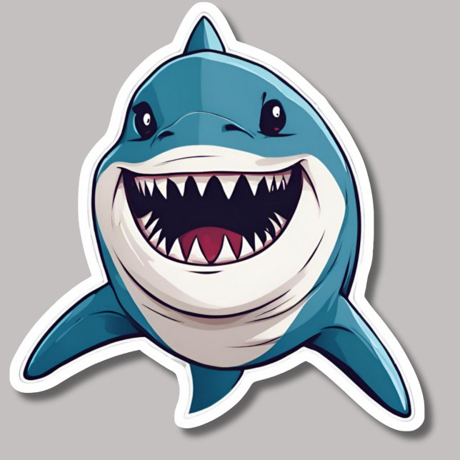 Smiling Shark Waterproof  Sticker (Creator Uploaded)